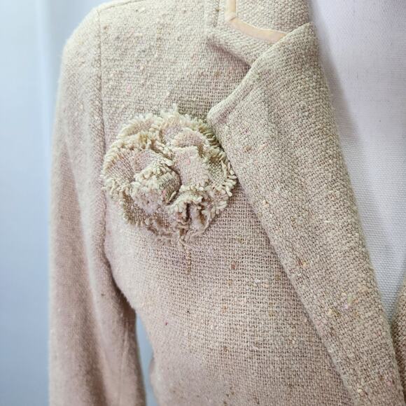 Old Navy Jacket Womans SMALL Khaki Wool Blend Blazer Pockets Lined Office Church - Picture 4 of 13